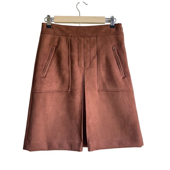 LOFT Dresses & Skirts - LOFT Size 00 Faux Suede Brown A-Line Skirt